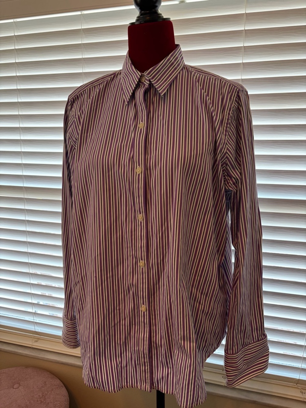 Striped Button-Up Shirt - Purple Multistripe